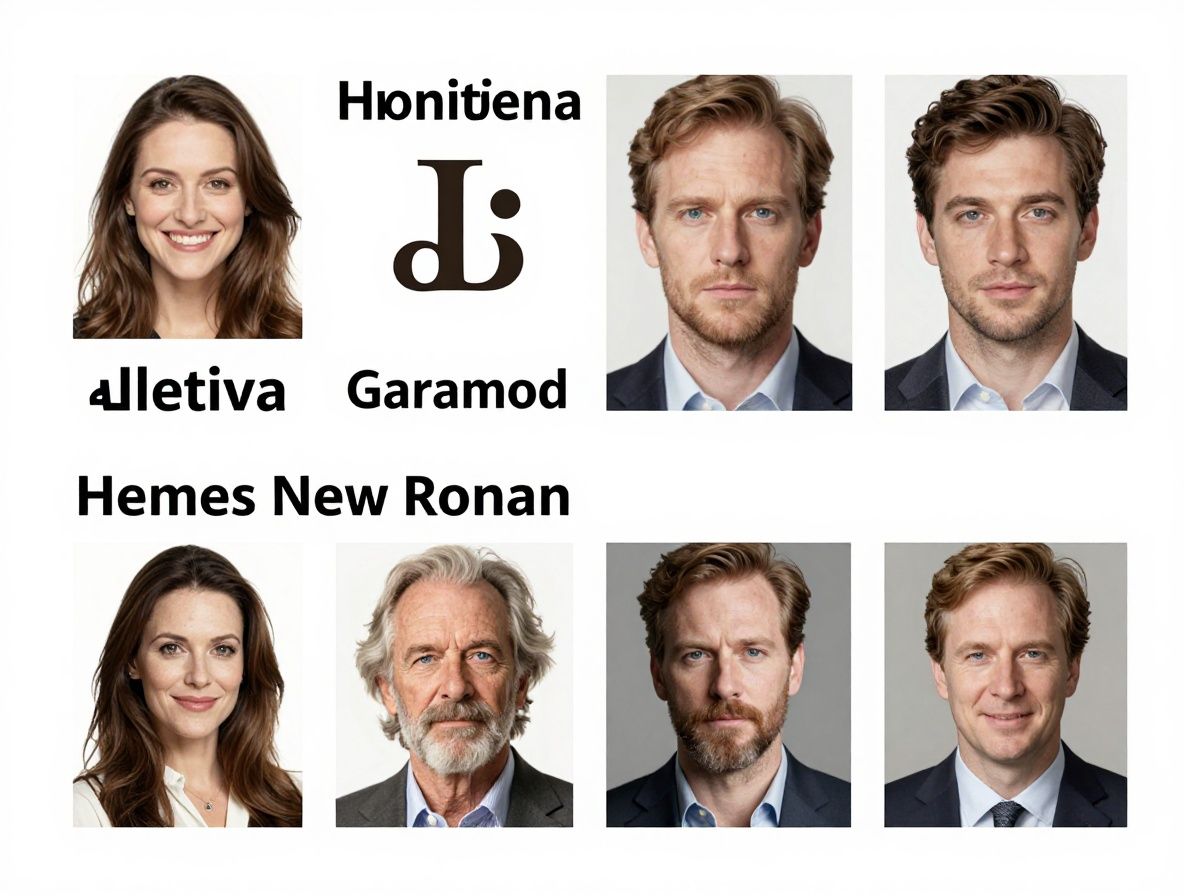 Коллаж сравнивающий классические антиквенные шрифты с засечками и современные гротески без засечек на белом фоне с примерами текстовых блоков