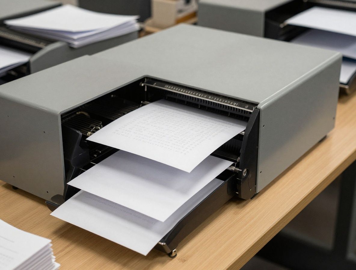 Типографская мастерская с профессиональными наборными кассами, образцами различных шрифтовых гарнитур и листами пробных оттисков на деревянных столах