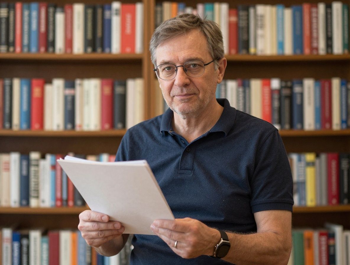 Главный редактор Drovani, профессиональный дизайнер и исследователь типографики, мужчина средних лет в очках на фоне книжных полок